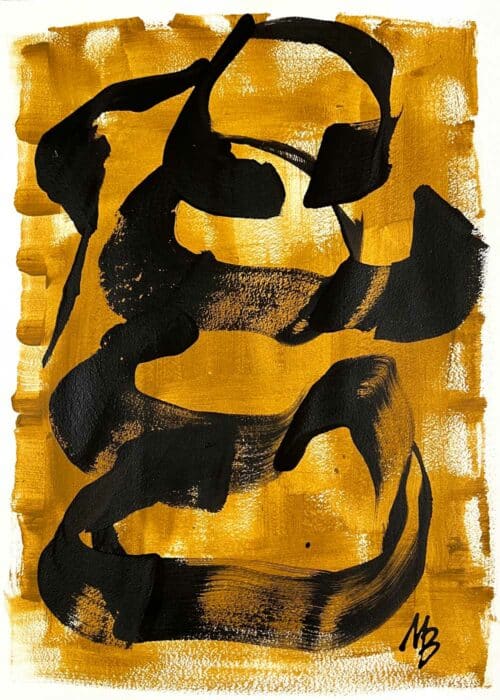 Artworks on paper by Malene Birger. BLACK-DOMINATES no8
